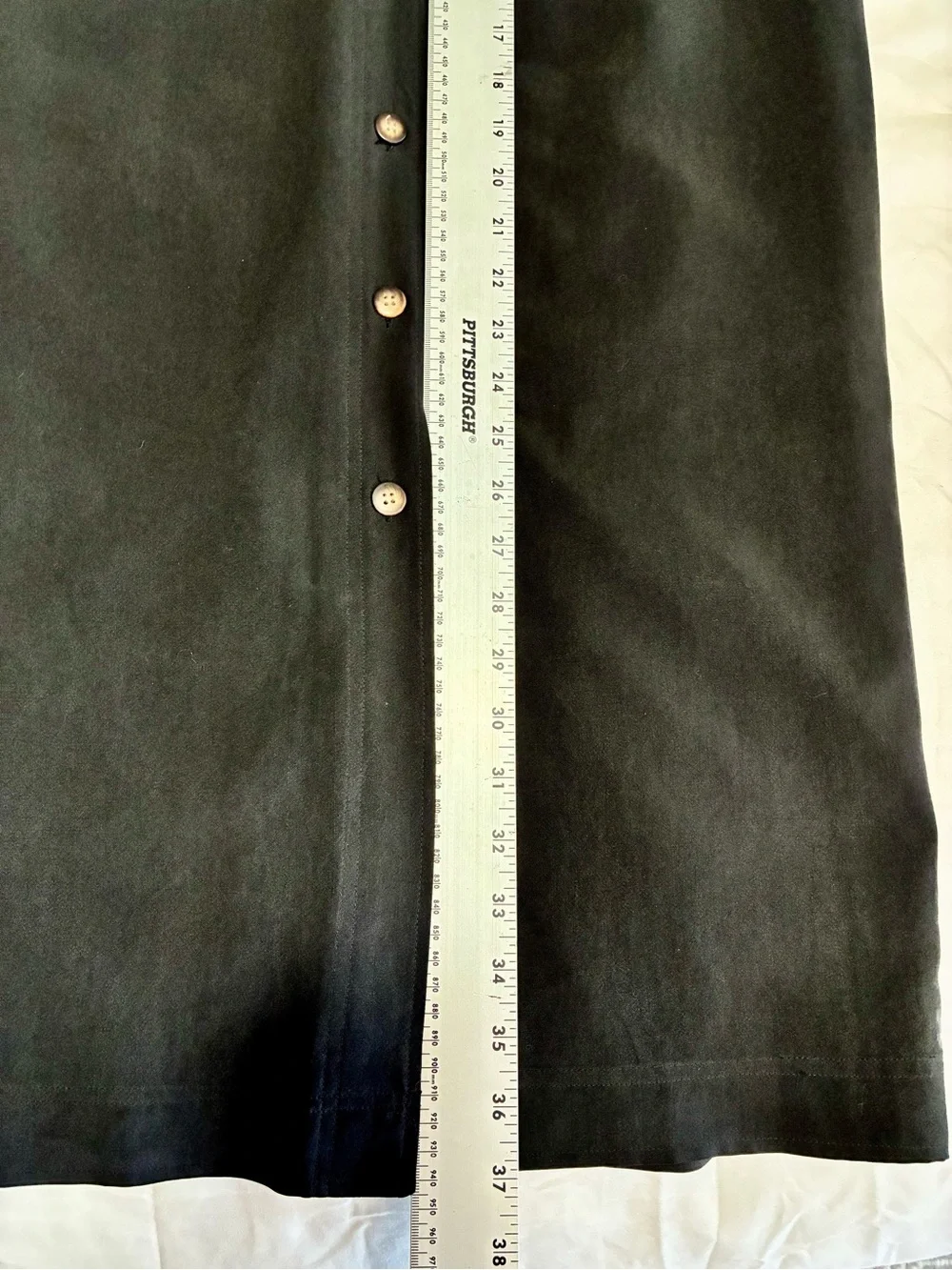 Seta Studios 10/40 💯 Silk 90s Minimalist High-Waist BLK Button-Front Maxi Skirt